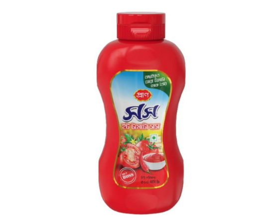 Pran Hot Tomato Sauce Plastic Jar প্রাণ হট টমেটো সস্  500g