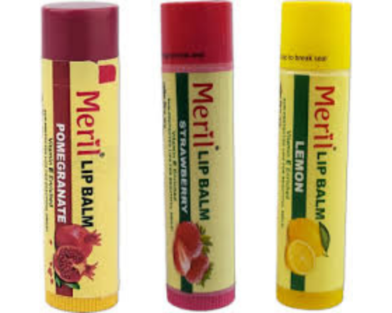 Meril Lip Balm Lemon Strawberry Pomegranate 4.8gm